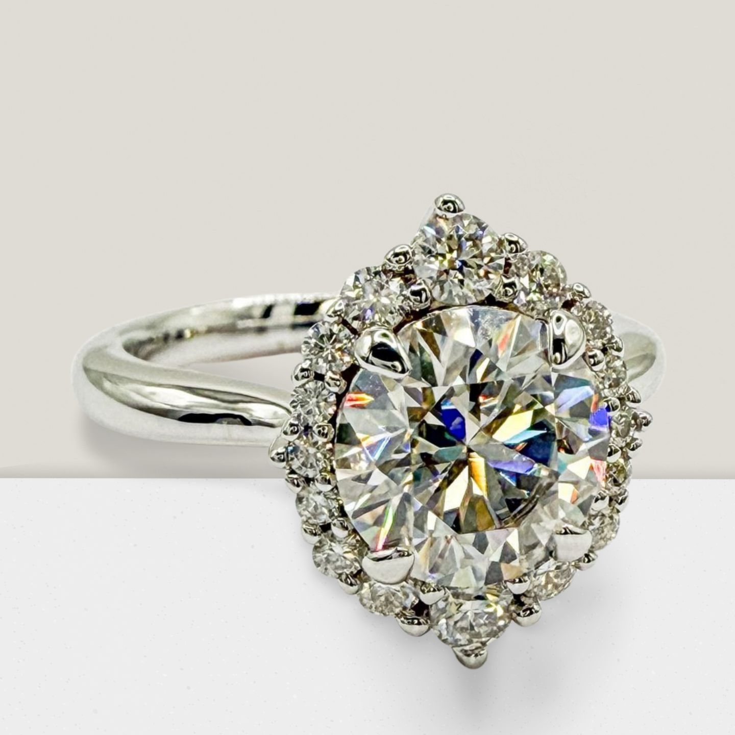 "Sophia" Full Moissanite 2ct Round Cut Ring