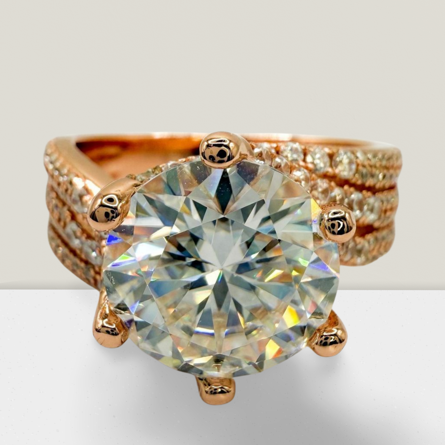 "The Rose" 5 Carat Chunky Rose Gold Cocktail Ring