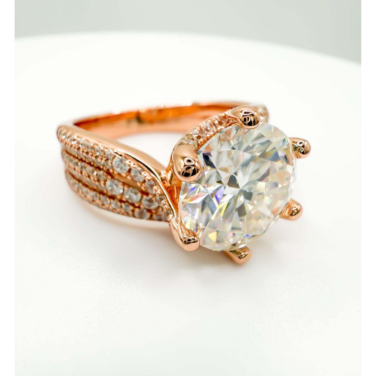 "The Rose" 5 Carat Chunky Rose Gold Cocktail Ring