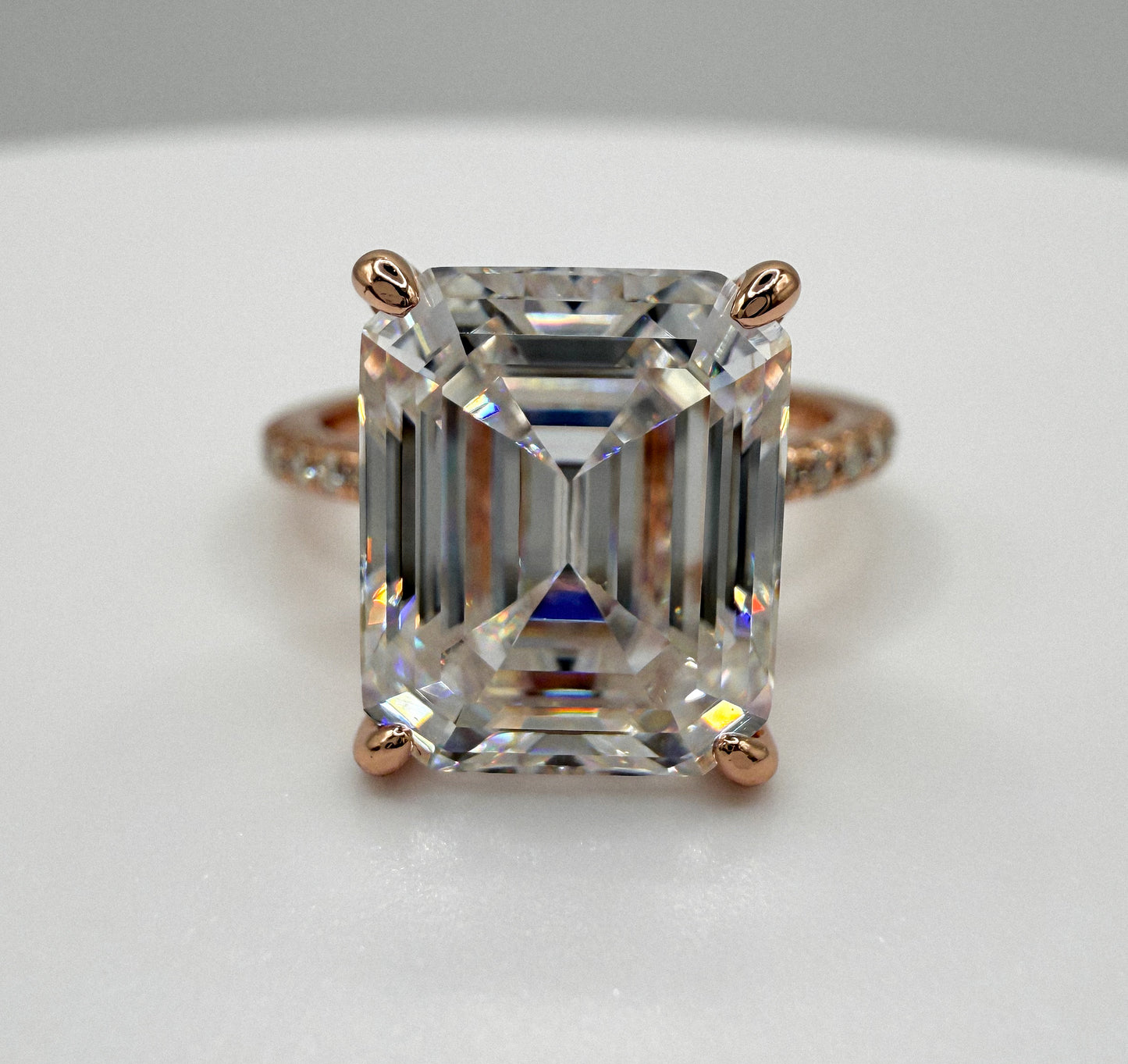 Rose Gold 4 Carat Emerald Cut Solitaire