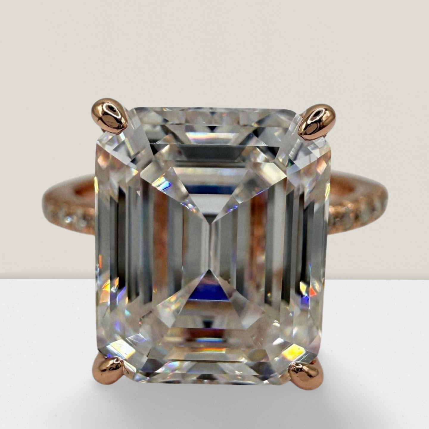 Rose Gold 4 Carat Emerald Cut Solitaire