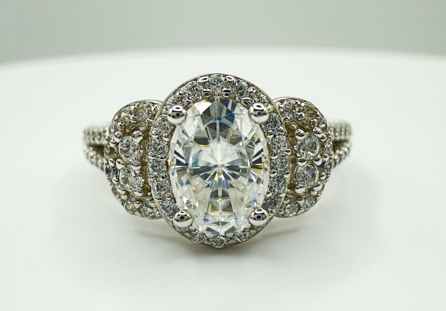 1 Carat Vintage Oval and Cluster Ring