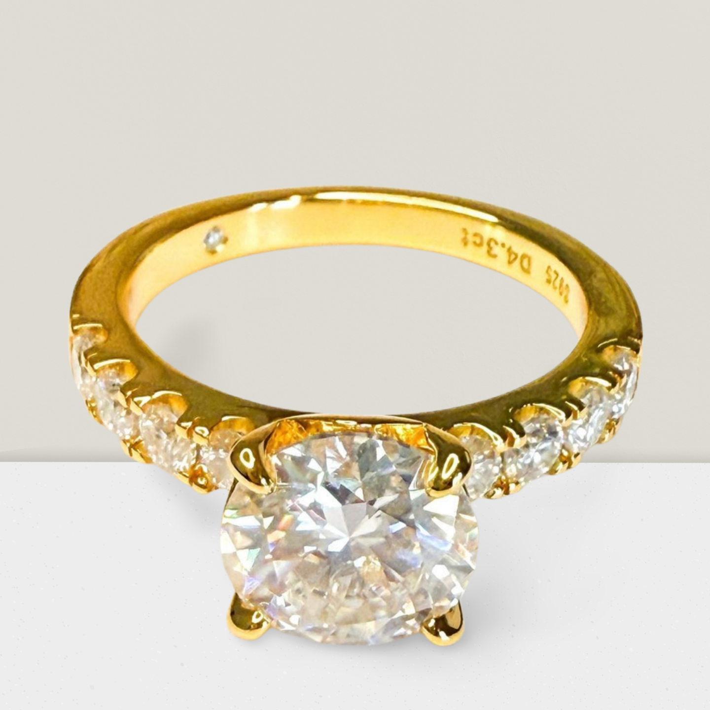 4.3 Carat Full Moissanite Solitaire Ring