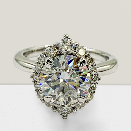 "Sophia" Full Moissanite 2ct Round Cut  Ring