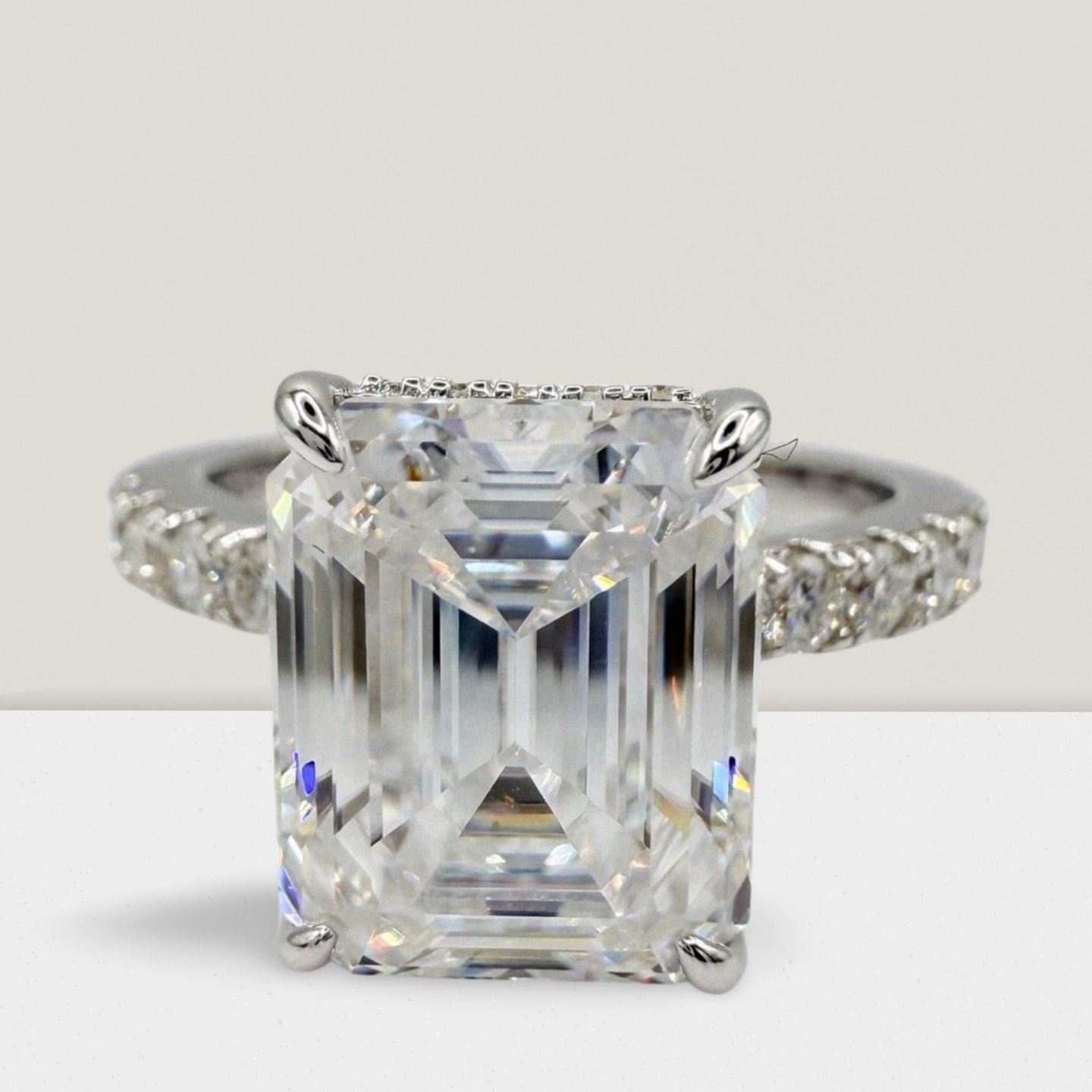 Full Moissanite Emerald/Radiant Cut Solitare