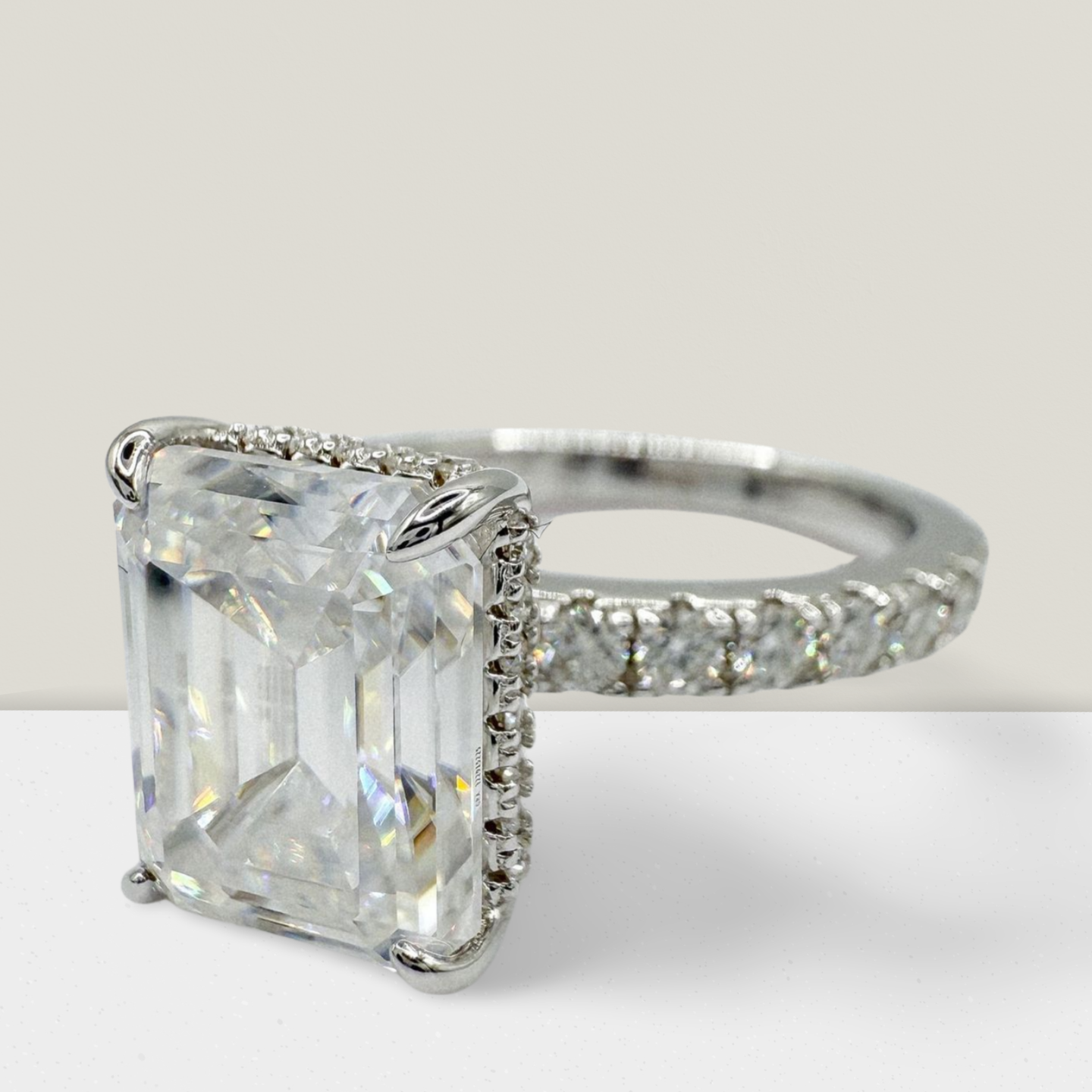 Full Moissanite Emerald/Radiant Cut Solitare