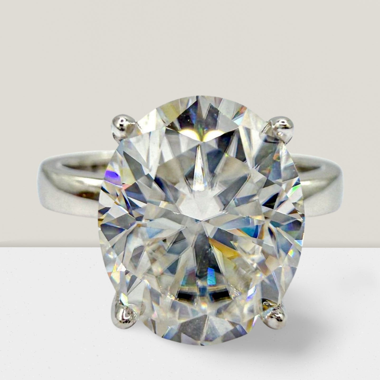 5 Carat "Silver" Oval Solitaire