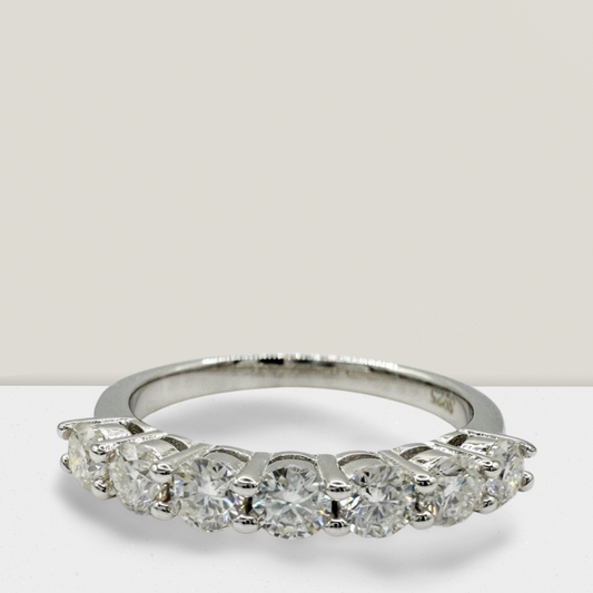 3mm 7 Stone Half Eternity Ring