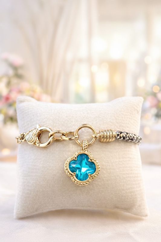 Blue Clover Bracelet Portrait