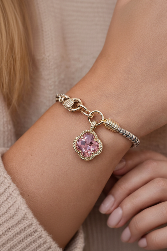Pink Clover Bracelet Portrait